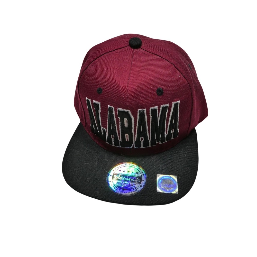 Alabama Crimson Tide Hat Snap Back Mens One Size Red NCAA Football HEADLINES